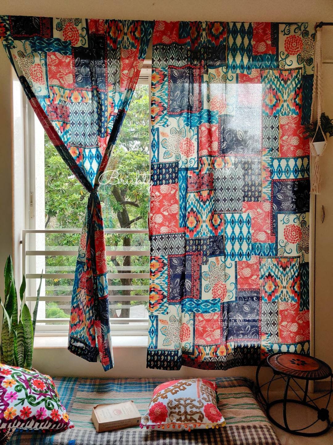 Colorful eclectic boho curtains