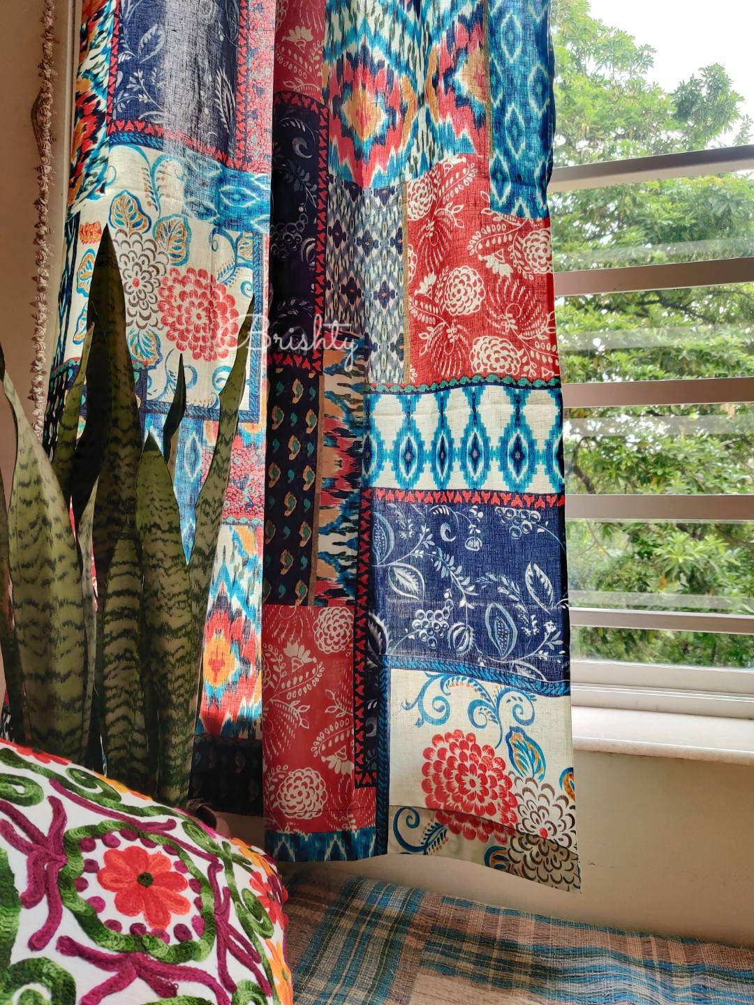 Colorful eclectic boho curtains