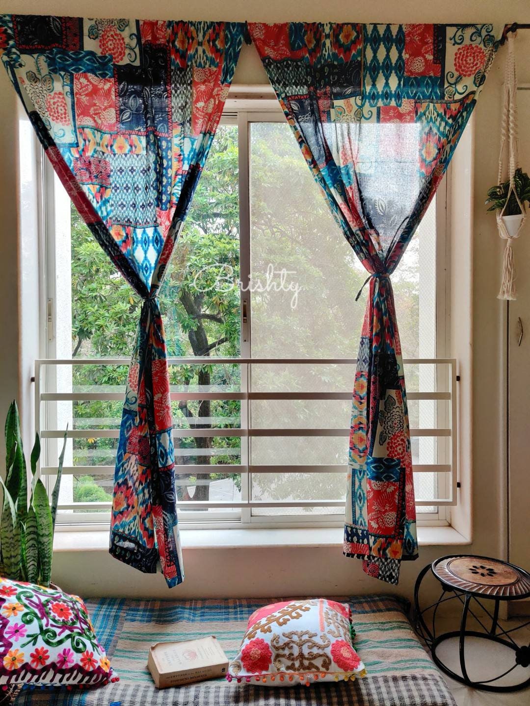 Colorful eclectic boho curtains