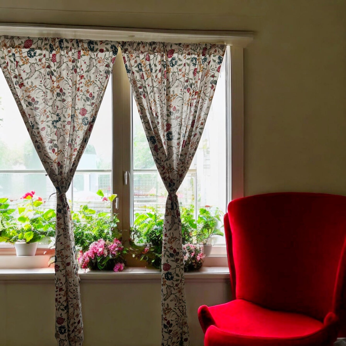 Floral cottage curtains