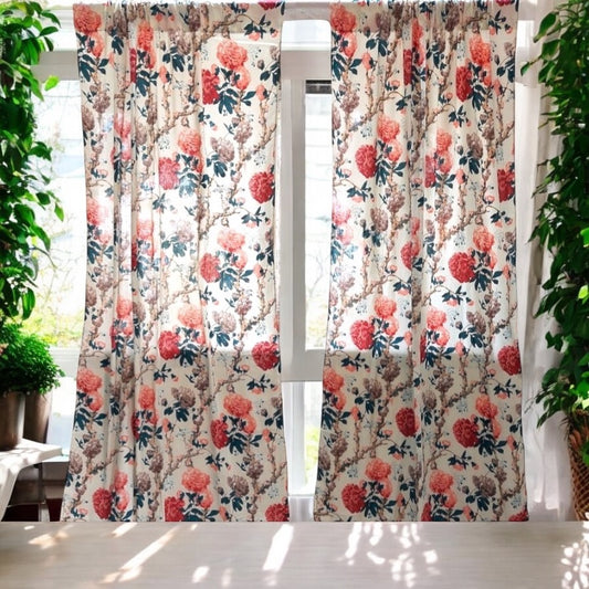 Floral cottage core curtains