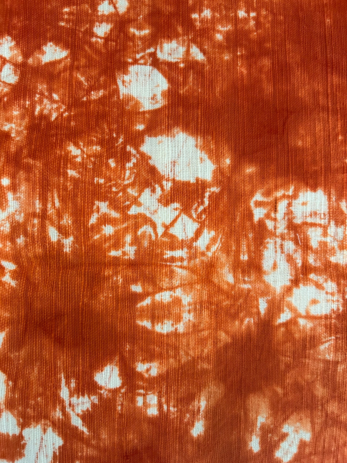 Tie dyed orange textured throw blanket/bedcover with tassels