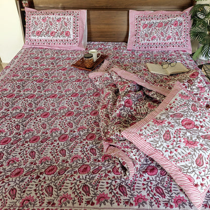 Gulaabi Bagaan Premium 300 TC Bedsheet