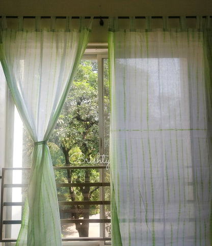 Lime Green tie dyed shibori curtains