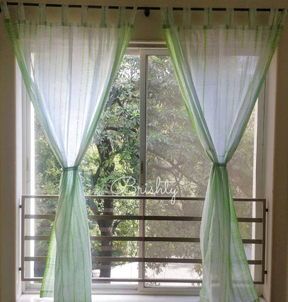 Lime Green tie dyed shibori curtains