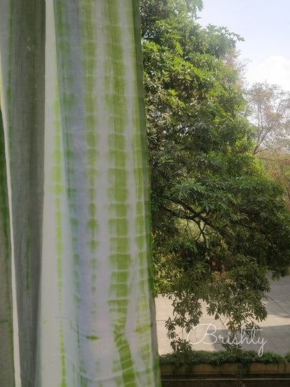 Lime Green tie dyed shibori curtains