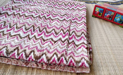 Chevron zig zag kantha bedcover