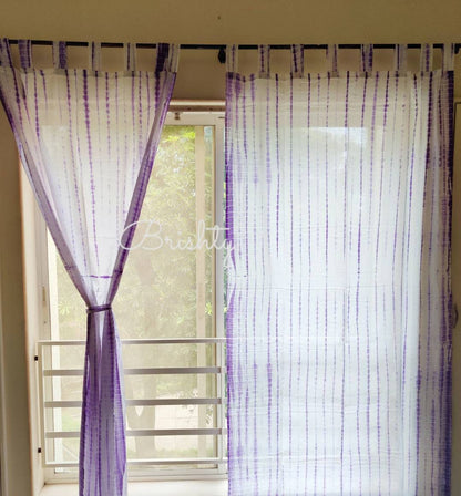 Purple tie dyed coastal minimal curtains