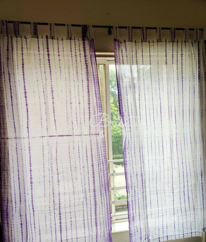 Purple tie dyed coastal minimal curtains