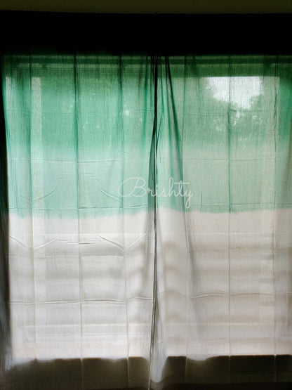 Aqua sea green dip dyed sheer curtain