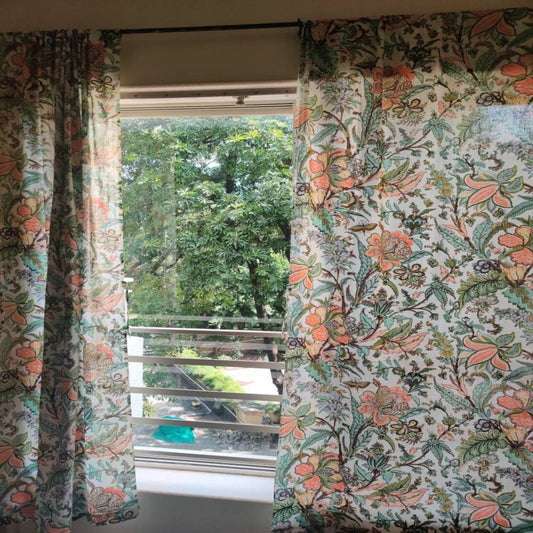 Vintage style floral curtains