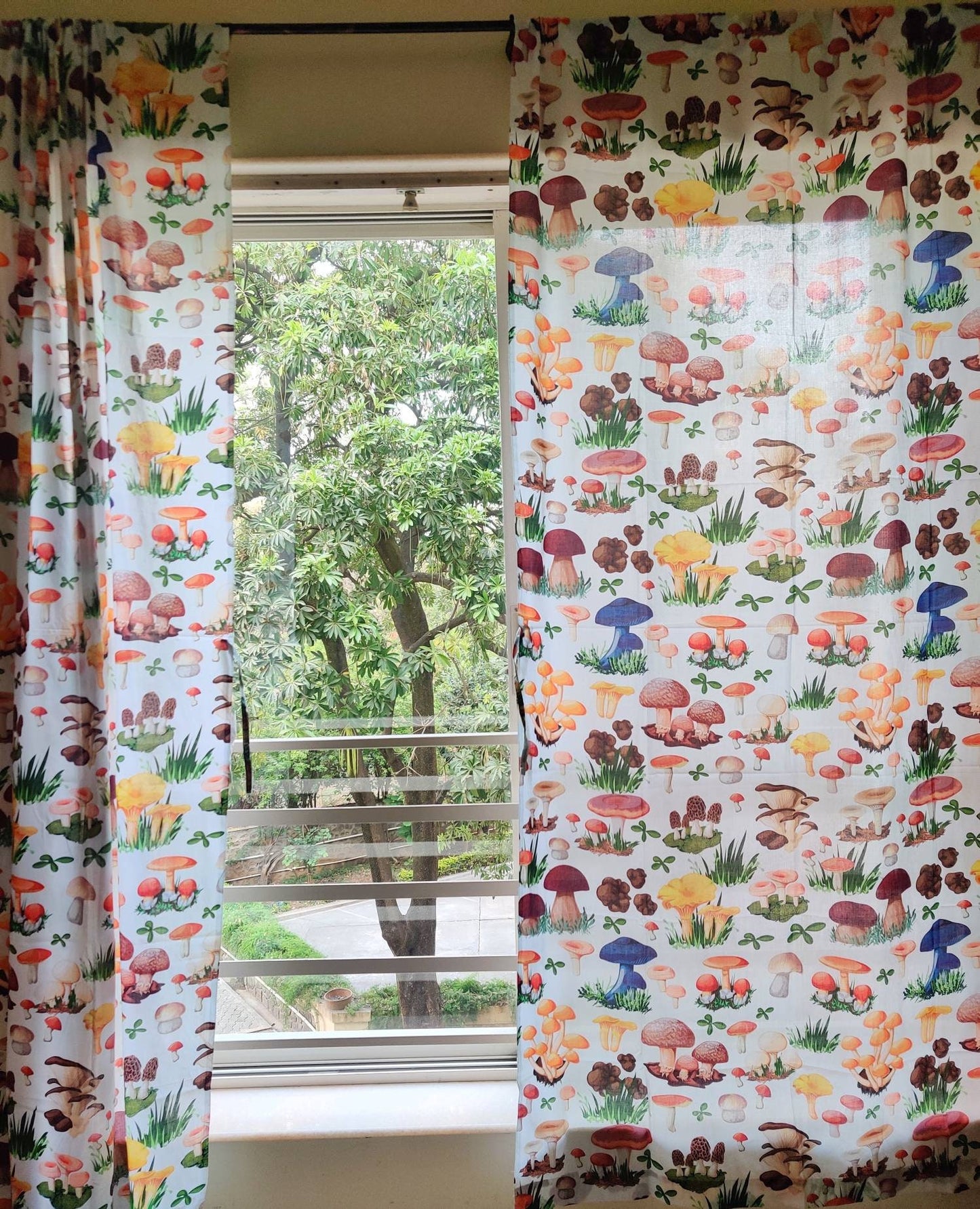 Wild mushroom sheer curtains