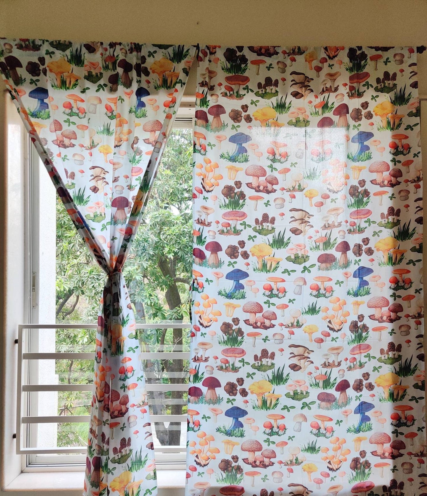 Wild mushroom sheer curtains