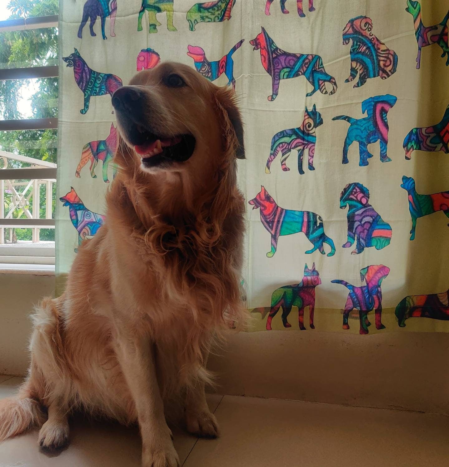 Furry friends pale yellow curtains for dog lovers