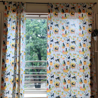 Cat printed curtains for cat lovers