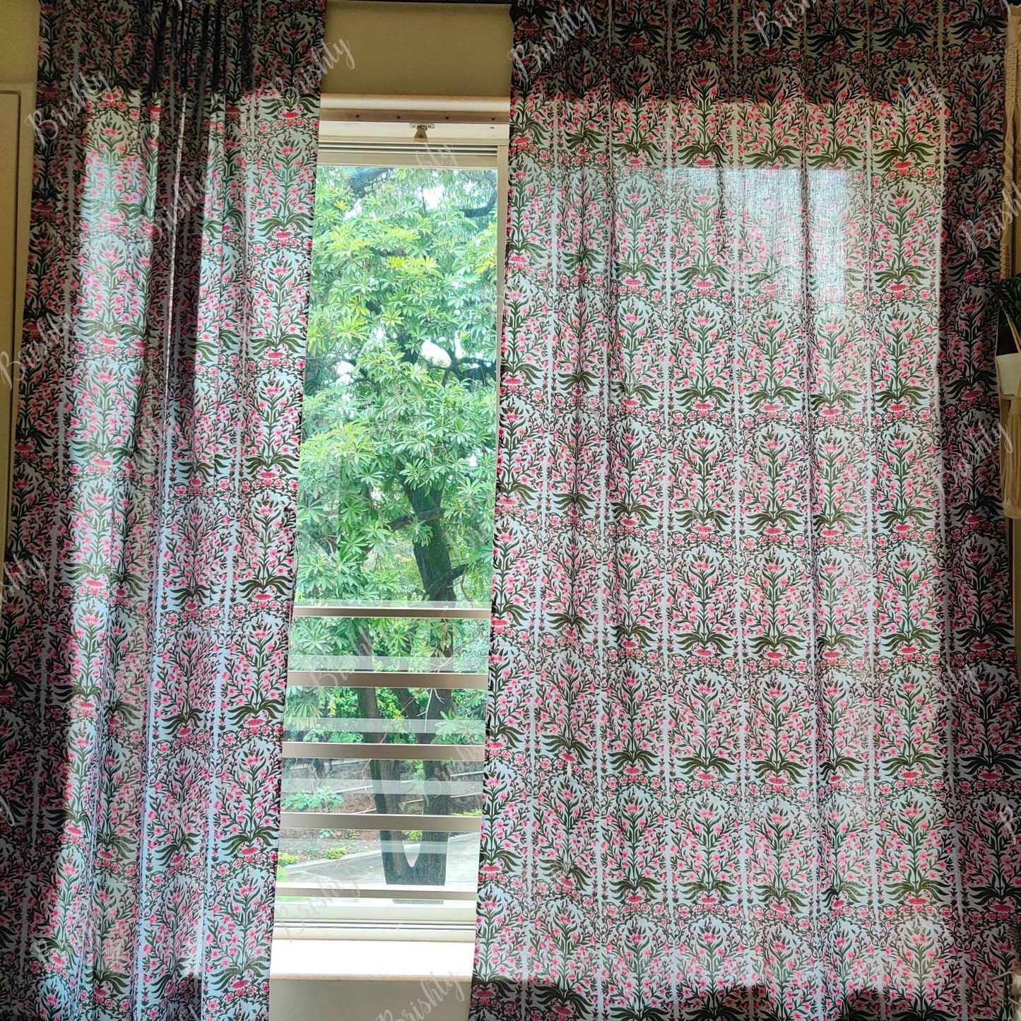 Floral Mughal inspired curtain