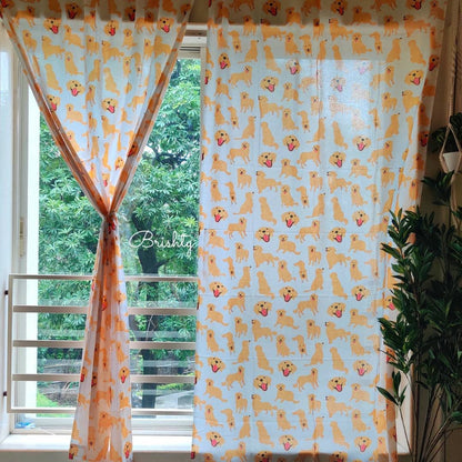 Dog parent golden retriever curtains