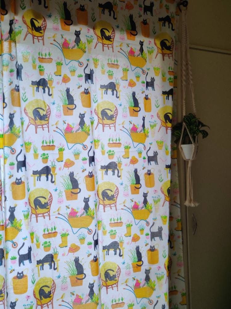 Cat printed curtains for cat lovers