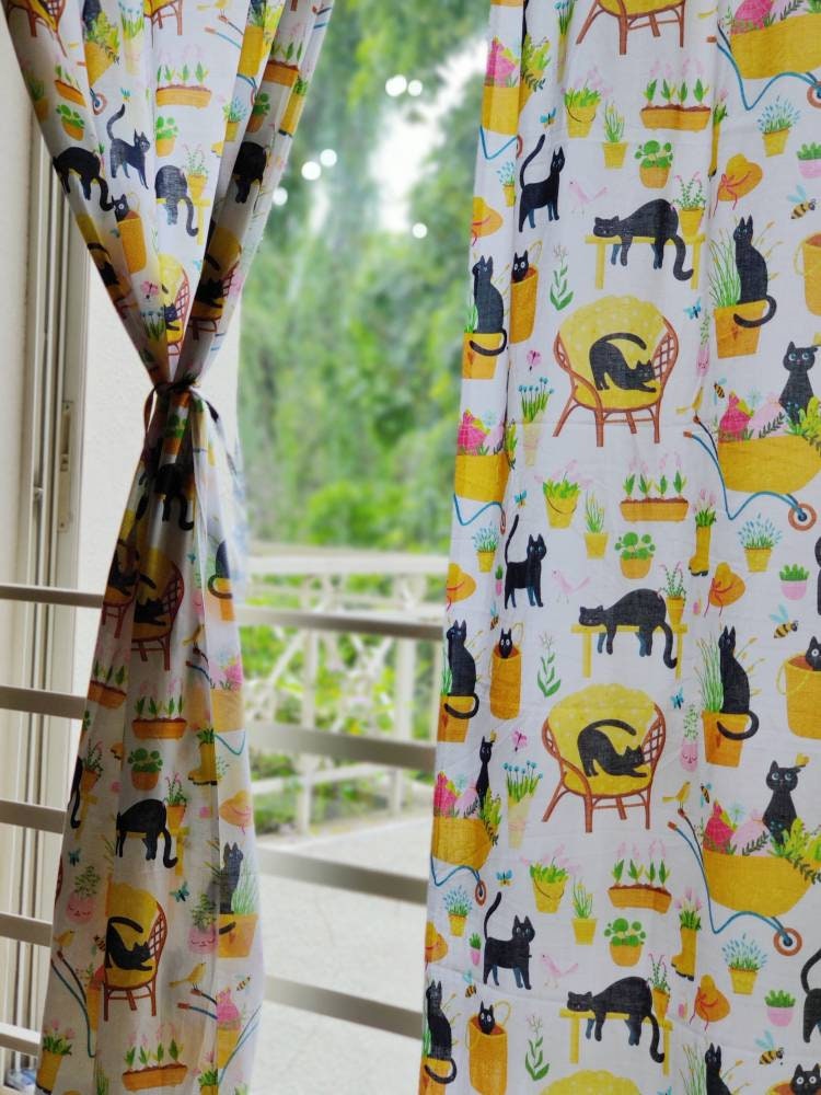 Cat printed curtains for cat lovers