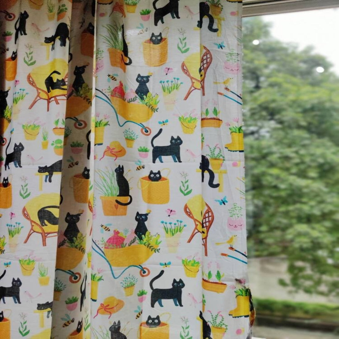 Cat printed curtains for cat lovers