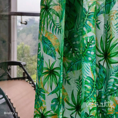 Bold botanical boho printed tropical curtains