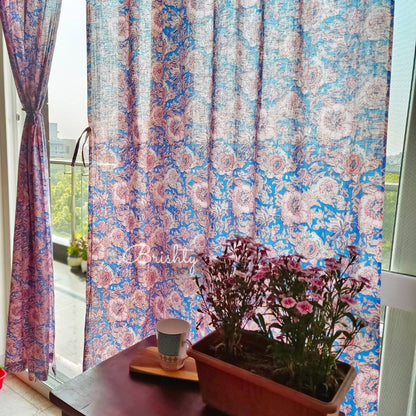 Soothing floral purple pink curtains